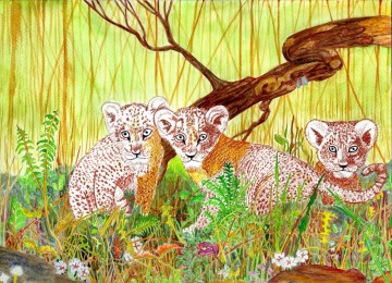 León Painting - Cachorros de león